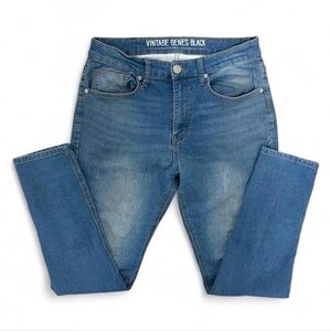 Vintage Genes Black Men's Slim Jeans in Denim Blue